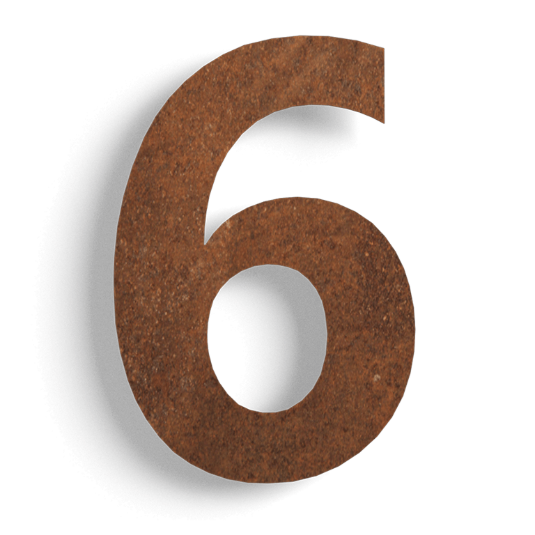 Hišna številka iz jekla corten 6 - 15 cm
