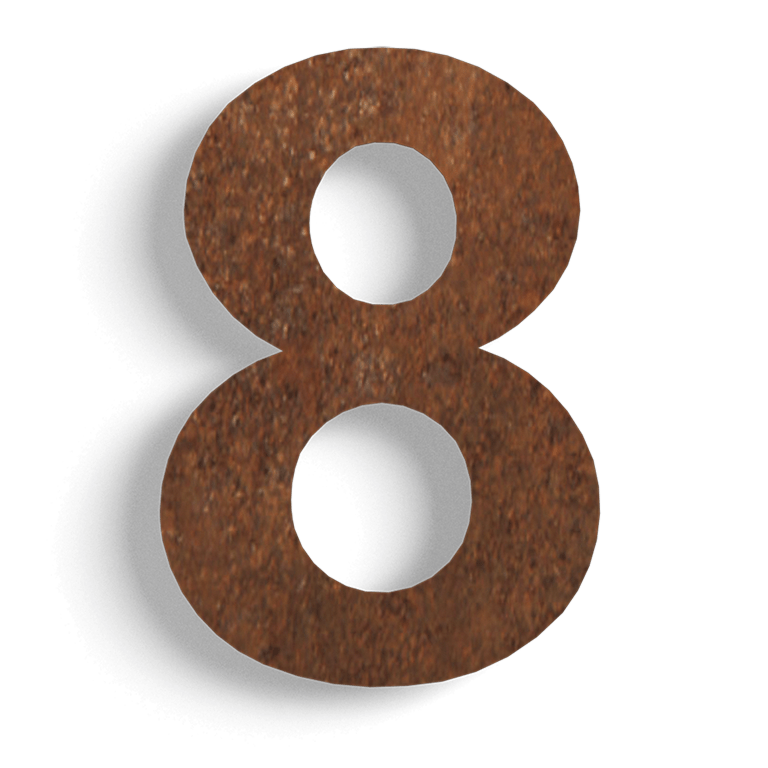 Hišna številka iz jekla corten 8 - 80 cm