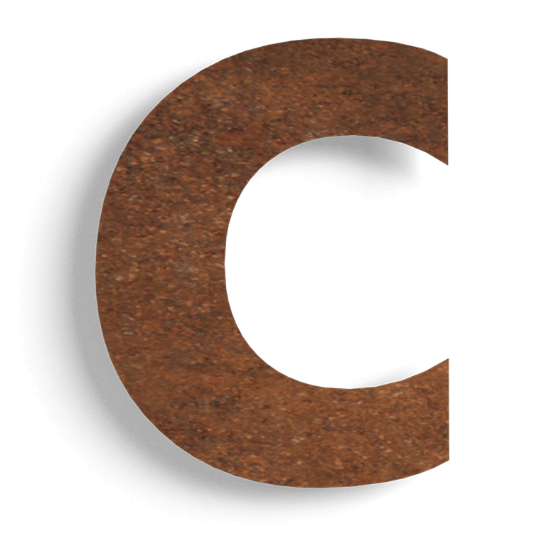 Hišna številka iz jekla corten c - 10 cm