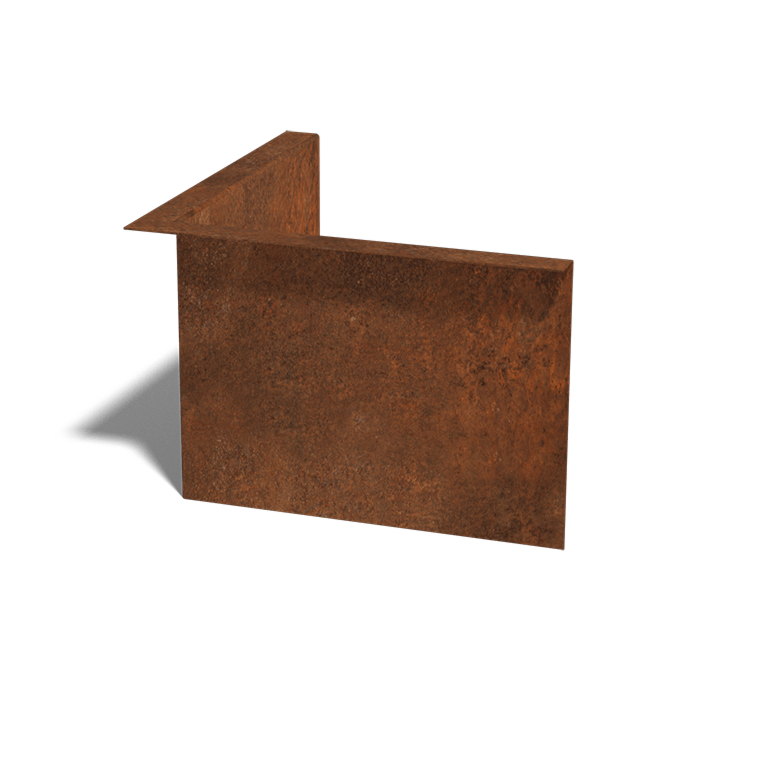 Obrobe za gredice iz jekla corten pod kotom 22 cm notranji kot
