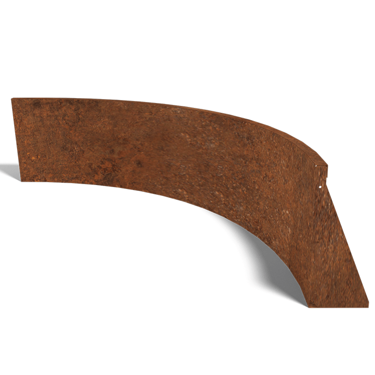 Škarpa iz jekla corten notranja krivulja 150 x 150 cm (višina 50 cm)