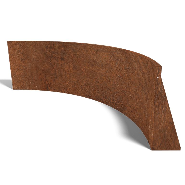 Škarpa iz jekla corten notranja krivulja 150 x 150 cm (višina 60 cm)