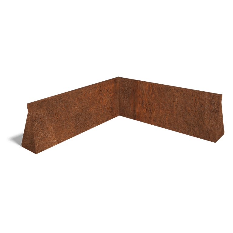 Škarpa iz jekla corten notranji kot 100 x 100 cm (višina 40 cm)