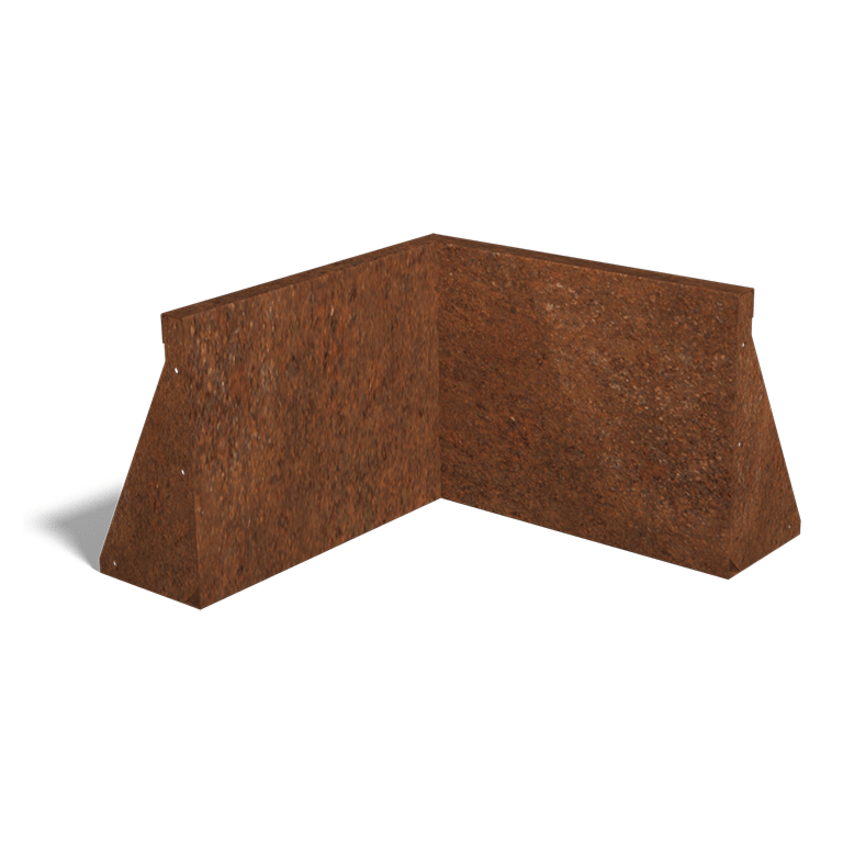 Škarpa iz jekla corten notranji kot 50 x 50 cm (višina 40 cm)