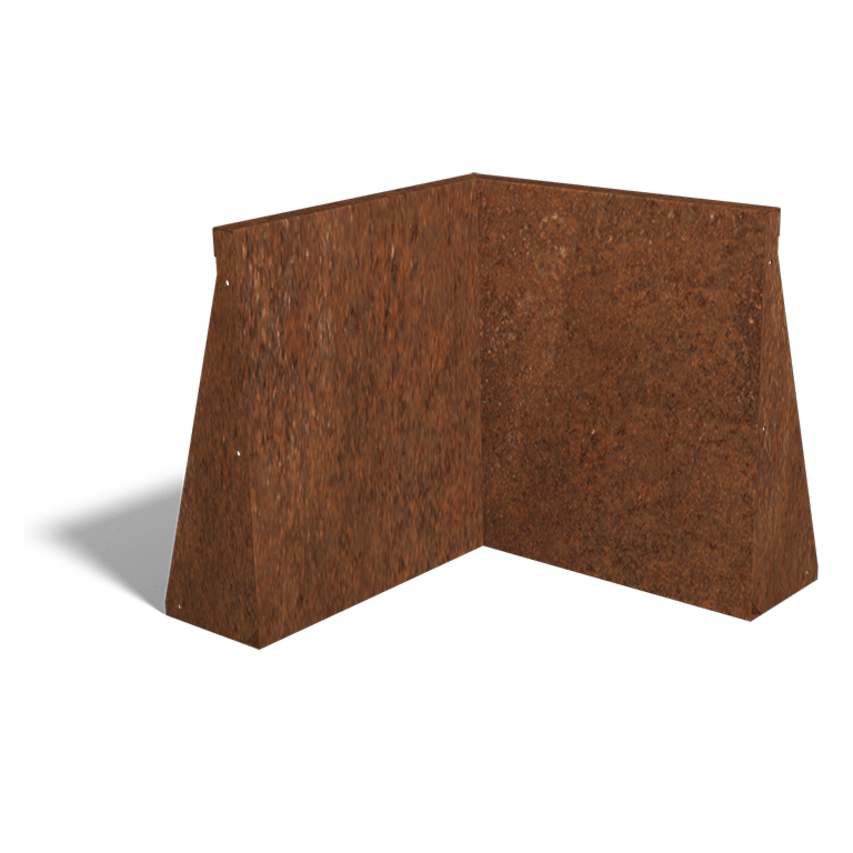 Škarpa iz jekla corten notranji kot 50 x 50 cm (višina 60 cm)