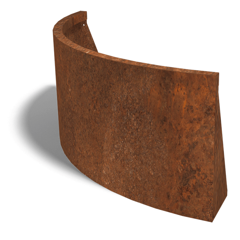 Škarpa iz jekla corten zunanja krivulja 100 x 100 cm (višina 50 cm)