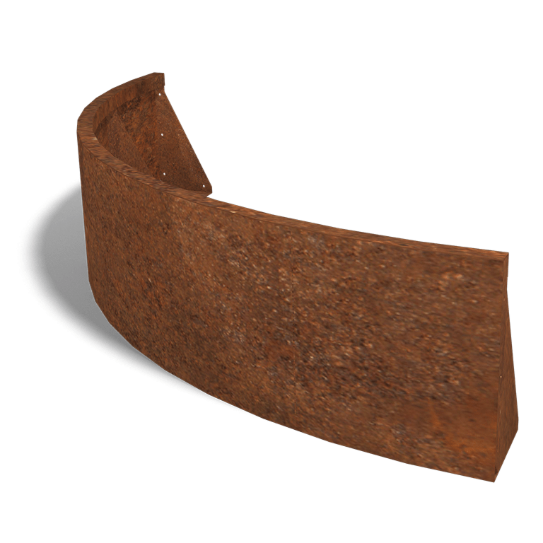 Škarpa iz jekla corten zunanja krivulja 150 x 150 cm (višina 40 cm)
