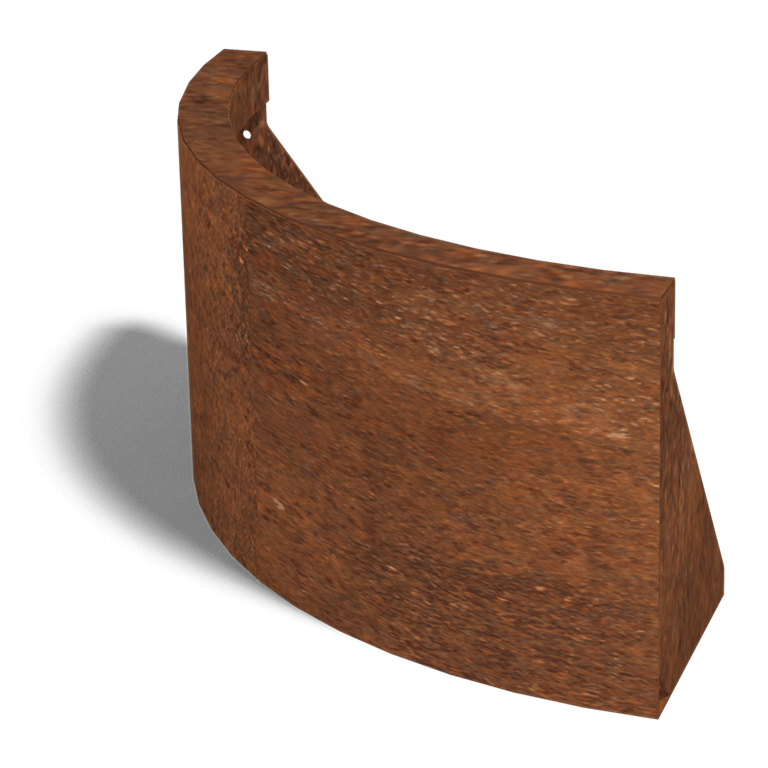 Škarpa iz jekla corten zunanja krivulja 50 x 50 cm (višina 30 cm)