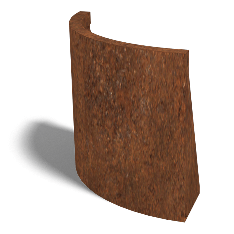 Škarpa iz jekla corten zunanja krivulja 50 x 50 cm (višina 50 cm)