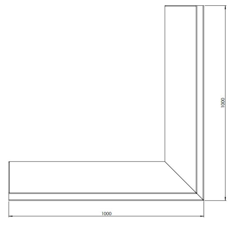 Škarpa iz jekla corten zunanji kot 100 x 100 cm (višina 40 cm)