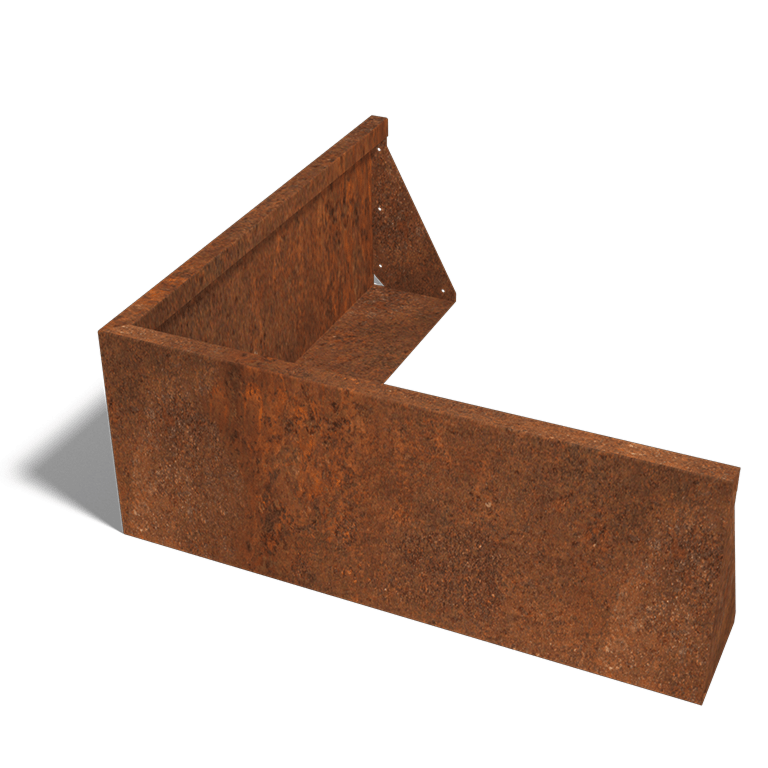 Škarpa iz jekla corten zunanji kot 100 x 100 cm (višina 40 cm)