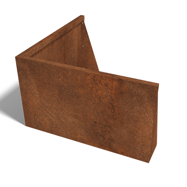 Škarpa iz jekla corten zunanji kot 100 x 100 cm (višina 60 cm)