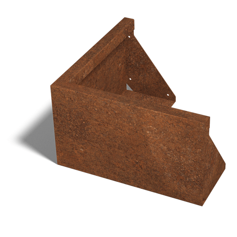 Škarpa iz jekla corten zunanji kot 50 x 50 cm (višina 30 cm)