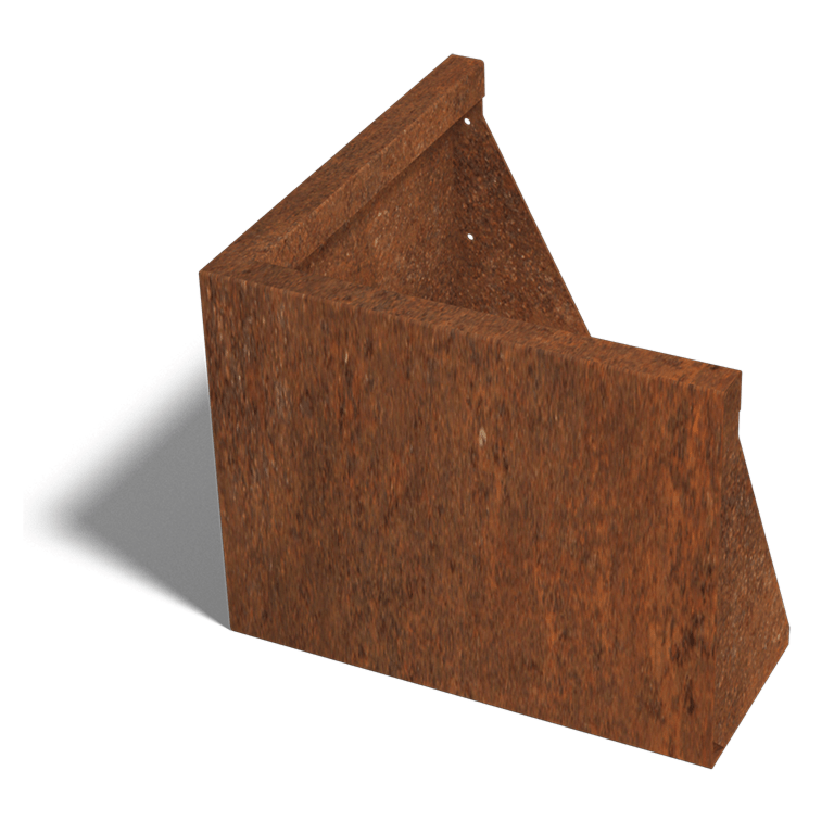 Škarpa iz jekla corten zunanji kot 50 x 50 cm (višina 40 cm)