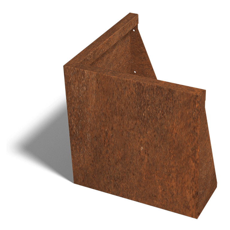 Škarpa iz jekla corten zunanji kot 50 x 50 cm (višina 50 cm)