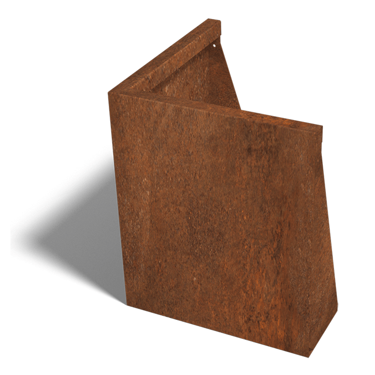 Škarpa iz jekla corten zunanji kot 50 x 50 cm (višina 60 cm)