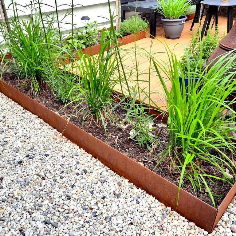 Obrobe za gredice iz jekla corten sploščeno 23 cm (dolžina 240 cm)