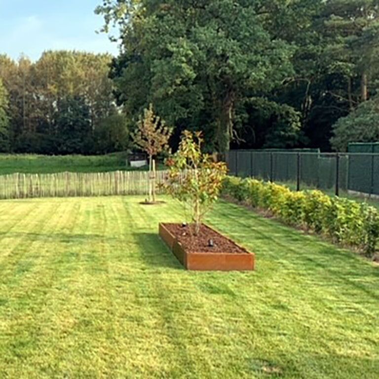 Škarpa iz jekla corten ravno 150 cm (višina 50 cm)