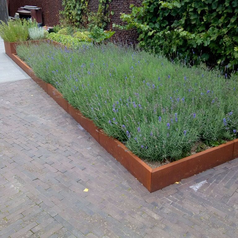 Škarpa iz jekla corten ravno 200 cm (višina 30 cm)