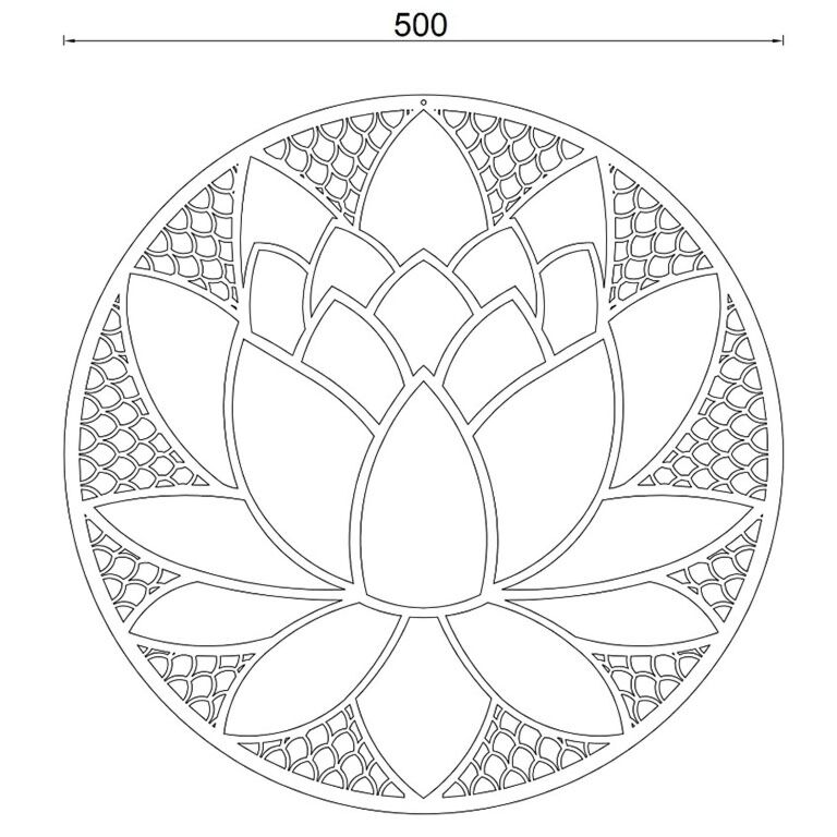 Stenska dekoracija iz jekla corten Lotus