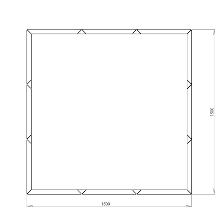 Korito za rože iz prašno barvanega jekla Miami xxl 150 x 150 cm