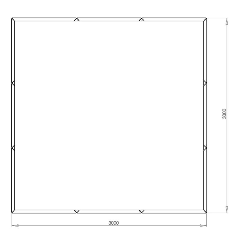 Korito za rože iz prašno barvanega jekla Miami xxl 300 x 300 cm