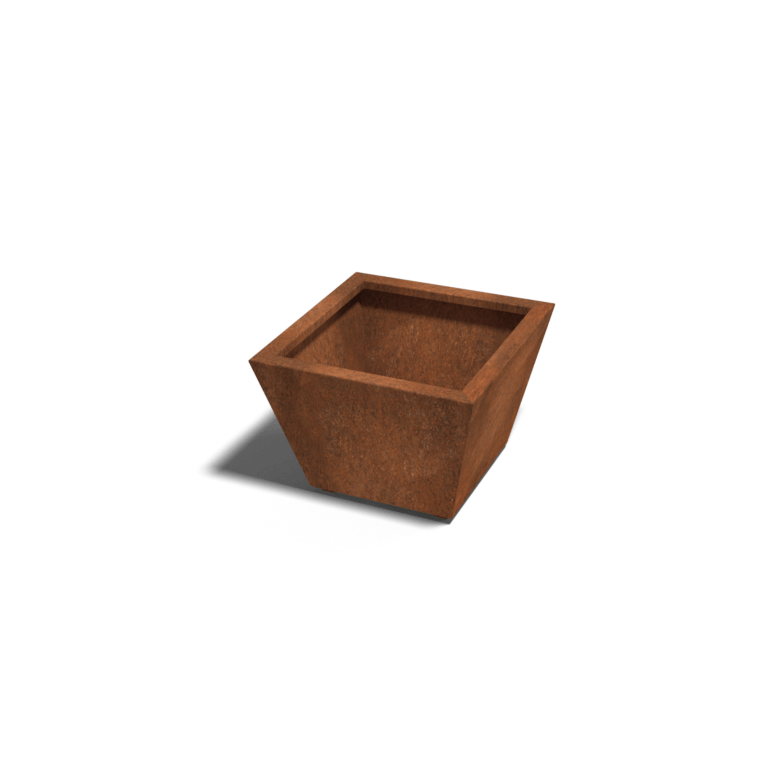Varjeno korito za rože iz jekla corten Stožec 60 x 60 x 40 cm