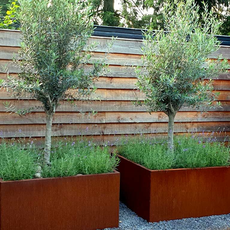 Korito za rože iz jekla corten Miami 120 x 120 cm
