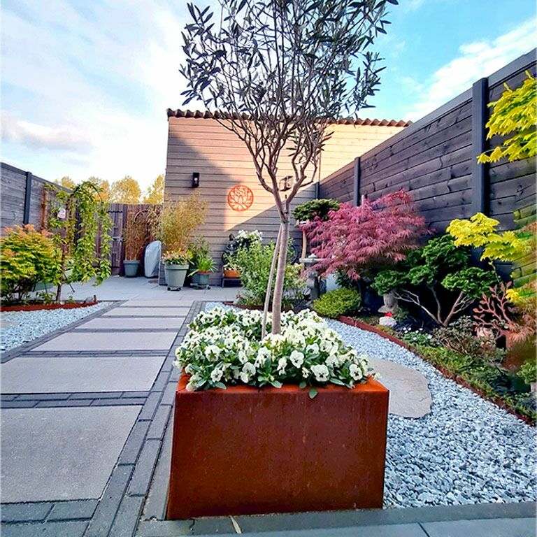 Korito za rože iz jekla corten Miami 50 x 50 cm