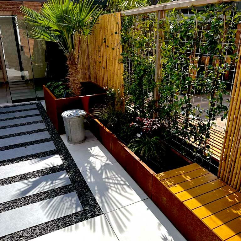 Korito za rože iz jekla corten Texas xxl 500 x 50 cm