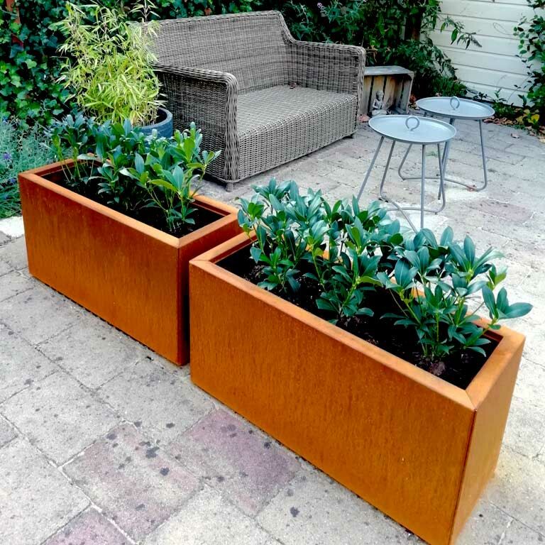 Korito za rože iz jekla corten Teksas 30 x 80 cm