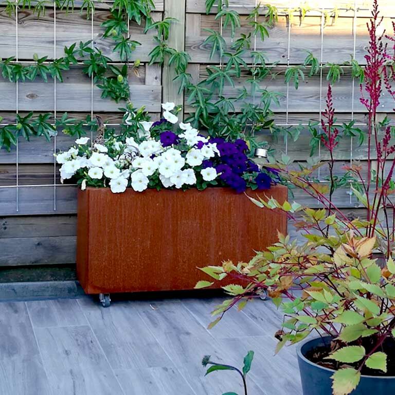 Korito za rože iz jekla corten Teksas 30 x 80 cm