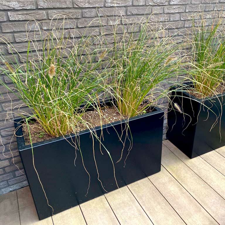 Korito za rože iz prašno barvanega jekla Teksas 30 x 50 cm