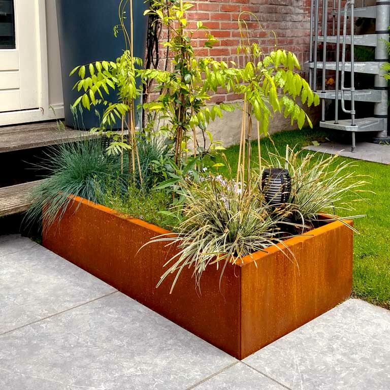 Korito za rože iz jekla corten Teksas 60 x 120 cm