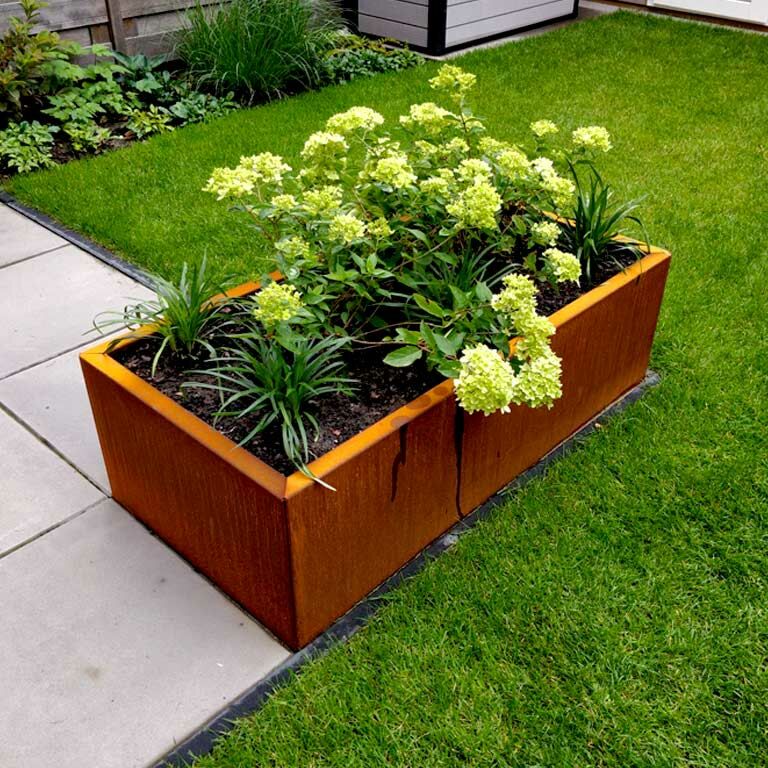 Korito za rože iz jekla corten Teksas 60 x 120 cm
