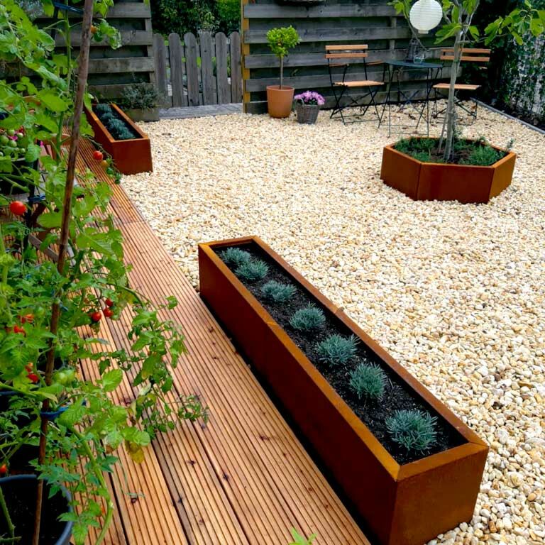 Korito za rože iz jekla corten Texas xxl 160 x 30 cm