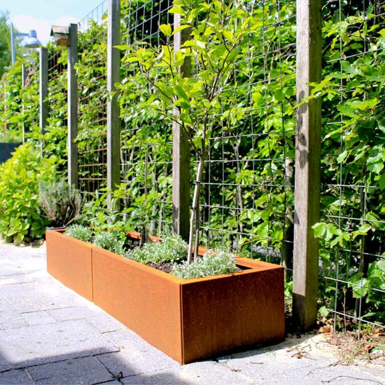 Korito za rože iz jekla corten Texas xxl 160 x 40 cm