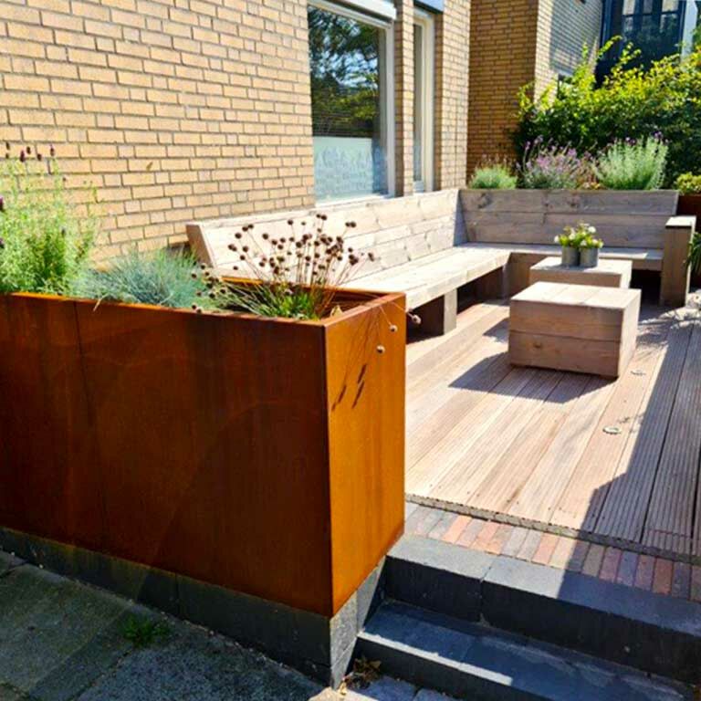 Korito za rože iz jekla corten Texas xxl 160 x 50 cm