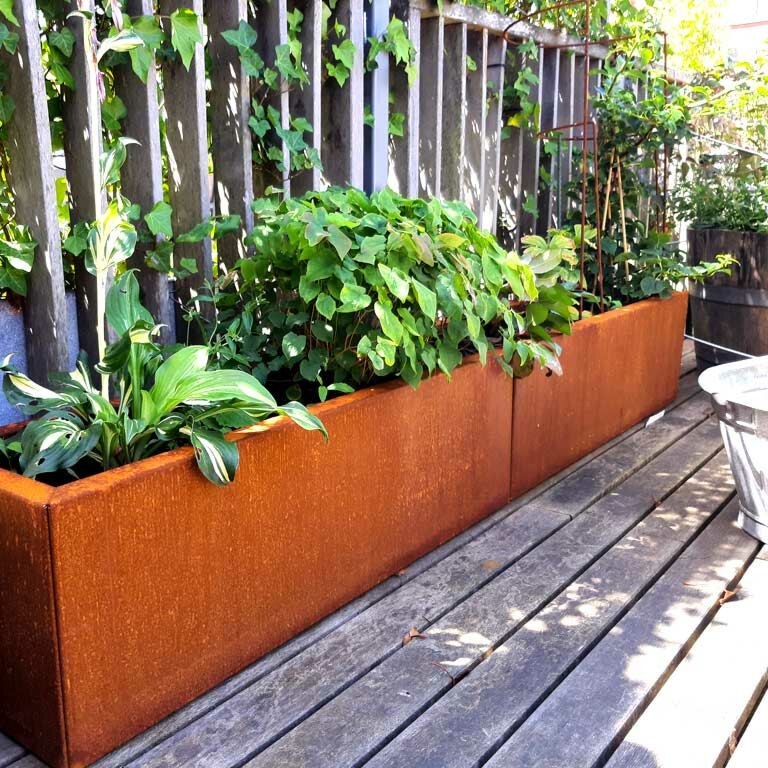 Korito za rože iz jekla corten Texas xxl 200 x 30 cm
