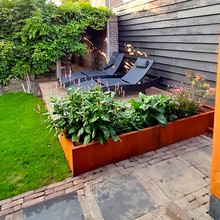 Korito za rože iz jekla corten Texas xxl 240 x 80 cm