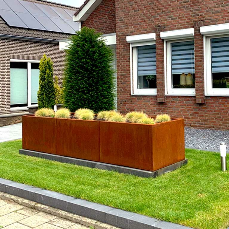 Korito za rože iz jekla corten Texas xxl 300 x 80 cm