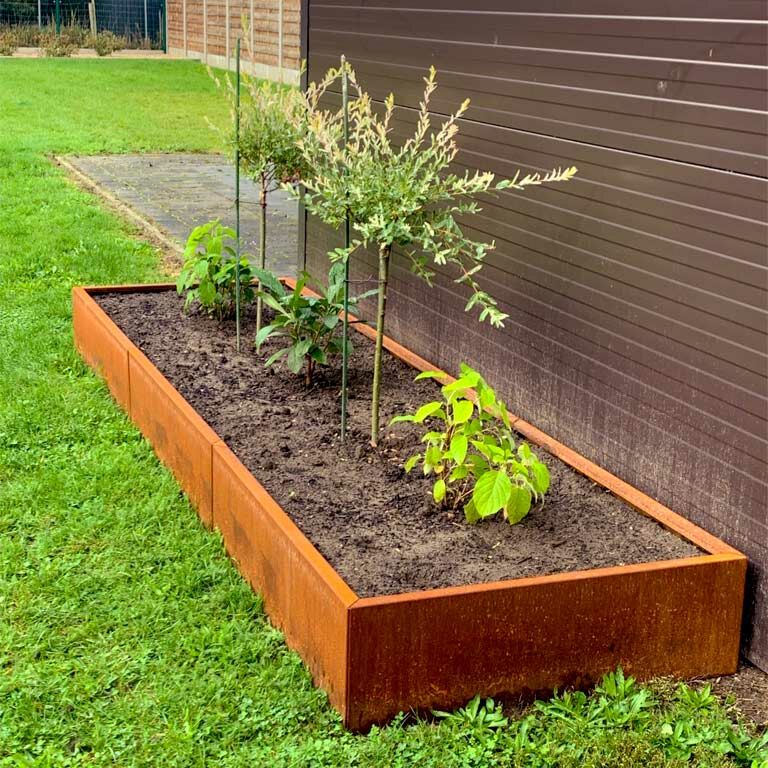 Korito za rože iz jekla corten Texas xxl 360 x 80 cm