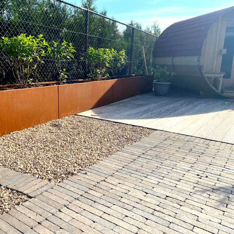 Korito za rože iz jekla corten Texas xxl 360 x 40 cm