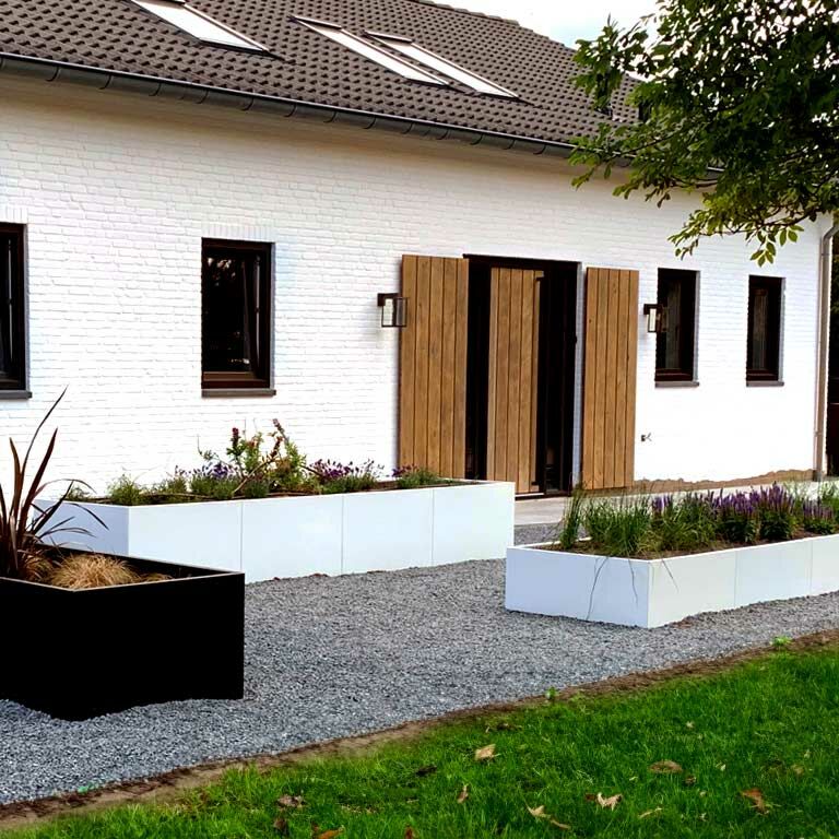 Korito za rože iz prašno barvanega jekla Texas xxl 480 x 120 cm