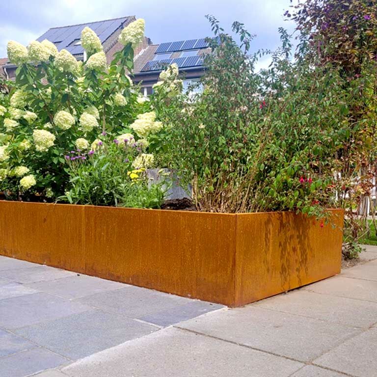 Korito za rože iz jekla corten Texas xxl 400 x 120 cm
