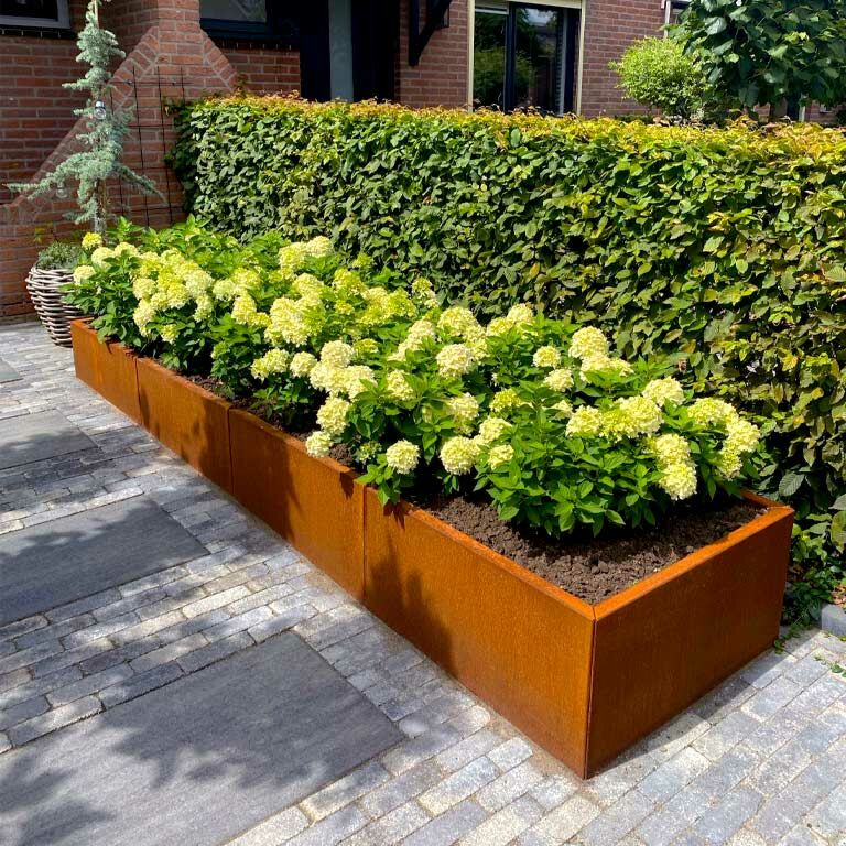 Korito za rože iz jekla corten Texas xxl 320 x 80 cm