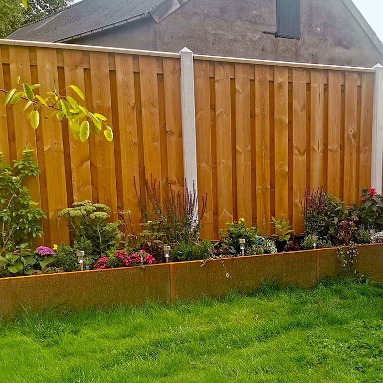 Korito za rože iz jekla corten Texas xxl 480 x 80 cm