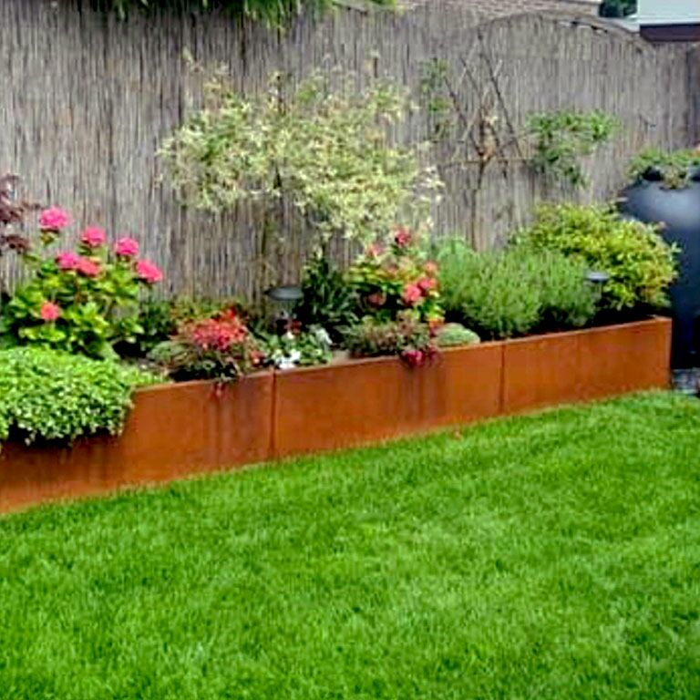 Korito za rože iz jekla corten Texas xxl 480 x 100 cm