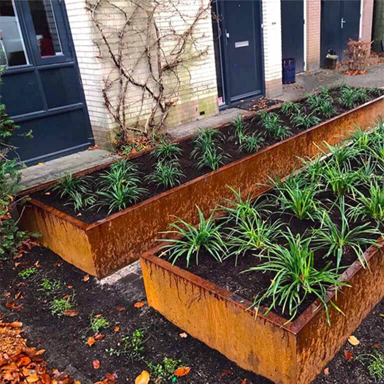 Korito za rože iz jekla corten Texas xxl 500 x 100 cm