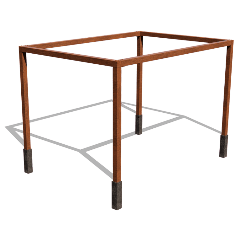 Pergola iz jekla corten nastavitev kvadrat 424 x 300 cm